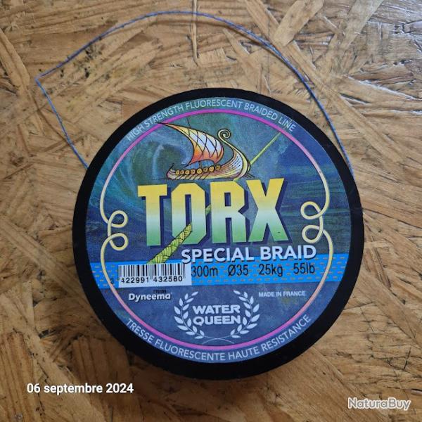 TORX tresse bleue et noire neuve de 300 m 35/100 25kg spcial braid