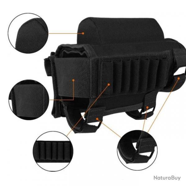 BUSC DE CROSSE DROITIER OU GAUCHER AVEC CARTOUCHIRE - NOIR - LIVRAISON OFFERTE !!