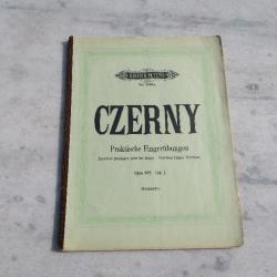 Ancien livre/feuillet de partition broché "CZERNY - Exercices pratiques des doigts" avec traduction