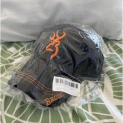 Casquette browning noir/orange chasse tir sportif NEUVE 1euro !