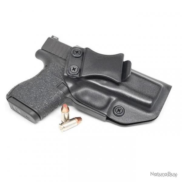 HOLSTER GLOCK 43 EN KYDEX PORT DISCRET - SYSTME DE RTENTION - DROITIER - LIVRAISON OFFERTE