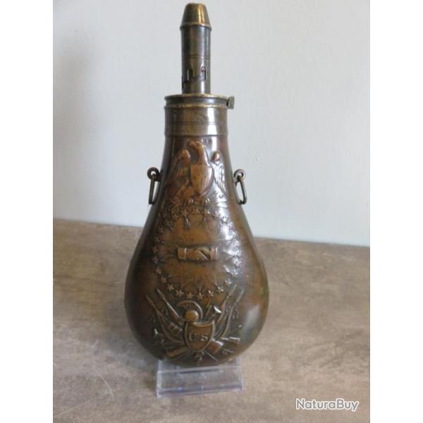 original poire a poudre USA N P Ames peace flask