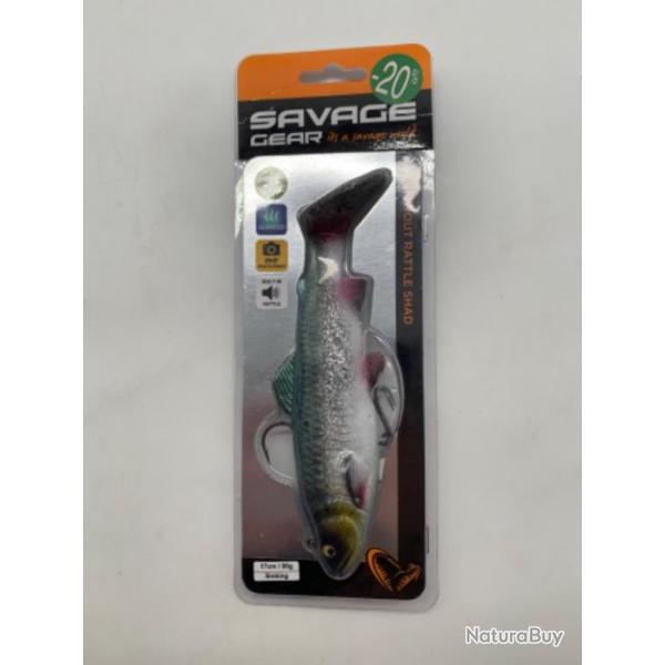 Leurre souple arme Savage gear 4D trout rattle shad 17CM