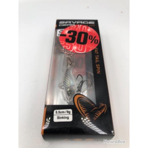 Leurre dur Savage Gear Fat tail spin 5.5cm/9g sinking blanc