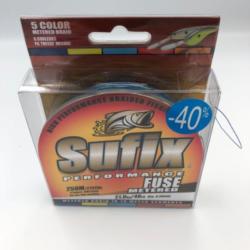 Tresse/ligne de traîne Sufix performance fuse metered 21kg/0.30mm 250m 5 couleur 10m/couleur