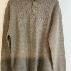 Pull laine col bouton LOVERGREEN gris