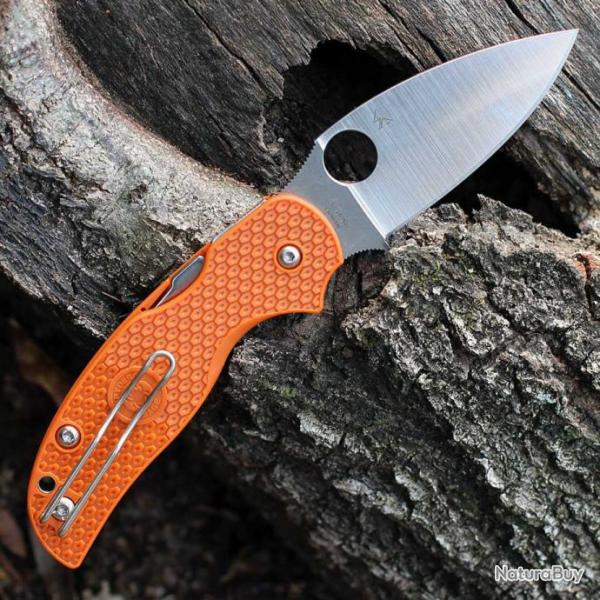 Couteau Spyderco Sage 5 Burnt Orange Manche FRN Lame Acier CPM-REX121 Compression Lock SC123BORP