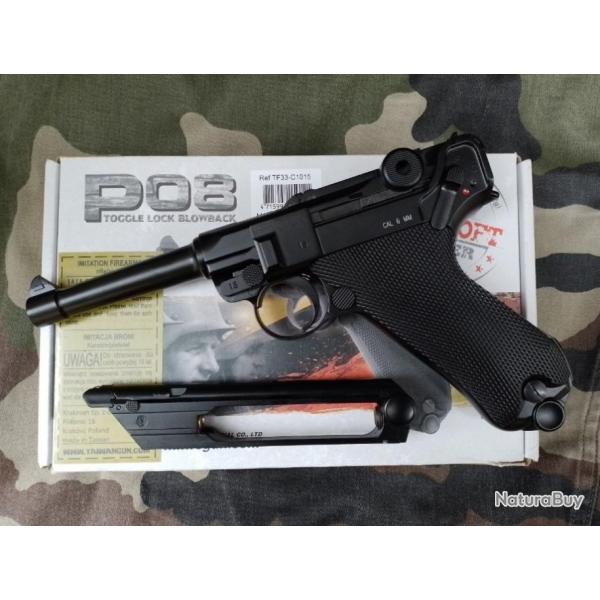 Pistolet P08 airsoft CO2 version WW2 tui + chargeur supplmentaire