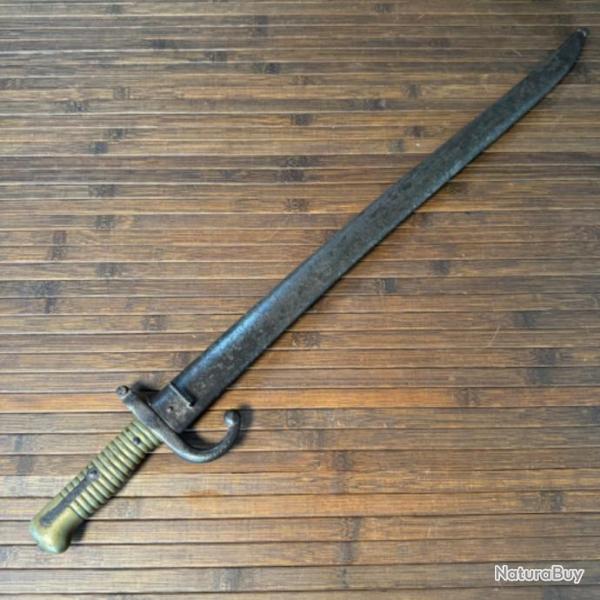 BAONNETTE SABRE CHASSEPOT 1866 MONOMATRICULE MANUFACTURE  DE St ETIENNE AOT 1871