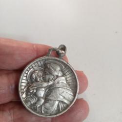 medaille ancienne pendentif saint antoine diamètre 35 mm