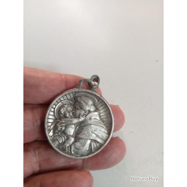 medaille ancienne pendentif saint antoine diamtre 35 mm