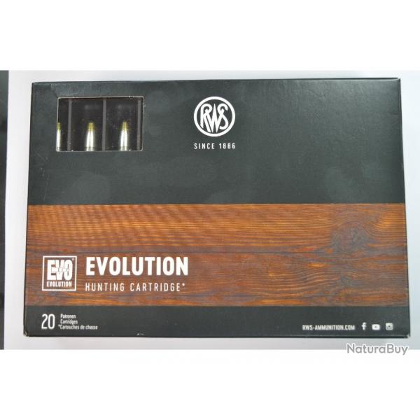 1 BOITE DE 20 MUNITIONS RWS CALIBRE 30 R BLASER EVOLUTION 11.9 GR/184G NEUVE