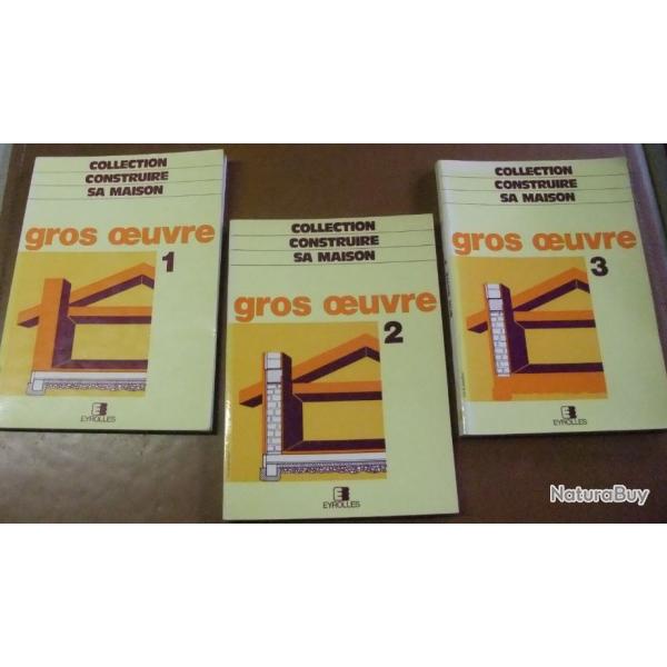 Lot de 3 livres traitant du Gros oeuvre Eyrolles Editions 1981  1983