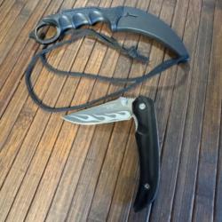 DUO COUTEAU PLIANT HERBERTZ ET COUTEAU DE COU KARAMBIT