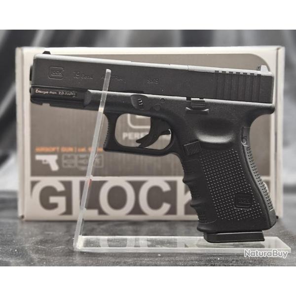 PISTOLET GLOCK 19 GEN4 MOS - BBS 6MM CO2 - BLACK