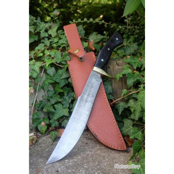 Scimitar Poignard Couteau Espada Damas Lame Garde 256 Couches Manche Bois Etui Simili F Artisanale01