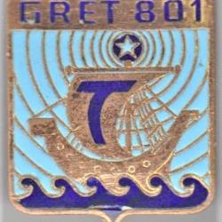 GRET 801. Groupe Régional d'Exploitation des Transmissions 801. émail grand feu. D.968.