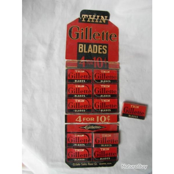 WW2 US PRSENTOIR DE LAMES DE RASOIRS AMRICAINES " GILLETTE THIN  " + 2 PAQUETS DE LAMES