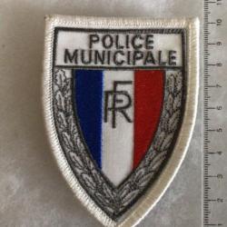 FRANCE - Insigne brodé POLICE MUNICIPALE  sur velcro (obsolète + 10 ans)