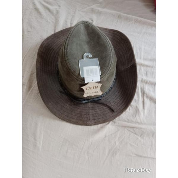 Chapeau de Cowboy en cuir vritable