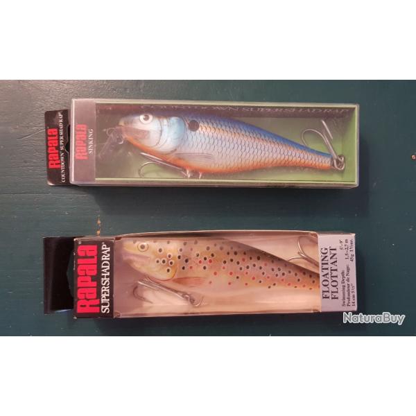 Leurres durs RAPALA SUPER SHADRAP balsa neufs