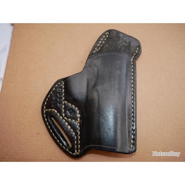 Holster plaqu pour pistolet Type Colt 1911 en cuir noir, fait par un artisan, superbe