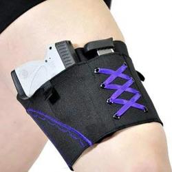 Holster jarretelle pour femme - Noir et violet