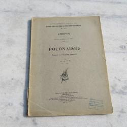 Ancien livre/feuillet de partition broché "Polonaises" de Chopin - France (1915)