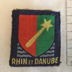 FRANCE RESISTANCE FFI LIBÉRATION INSIGNE TISSU RHIN ET DANUBE 1944 1945 sur drap