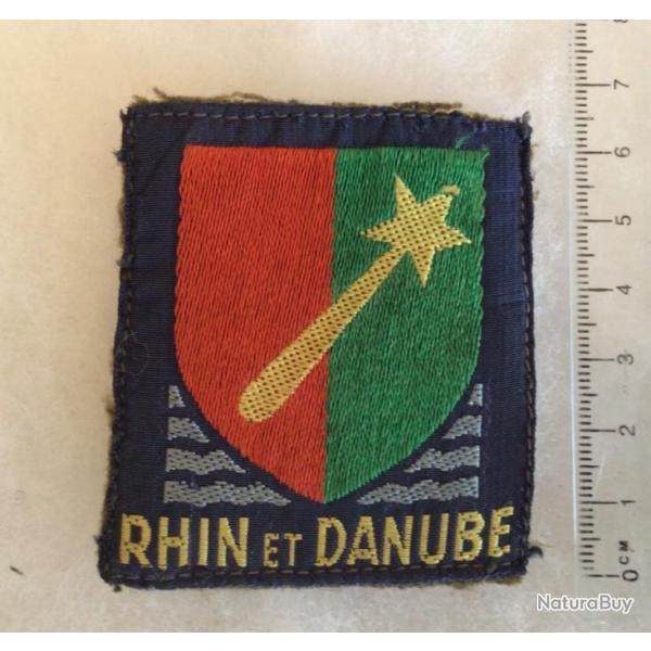 FRANCE RESISTANCE FFI LIBRATION INSIGNE TISSU RHIN ET DANUBE 1944 1945 sur drap