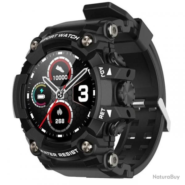 Montre Intelligente Etanche Homme Moniteur de Frquence Cardiaque Pression Artrielle Mto Noir