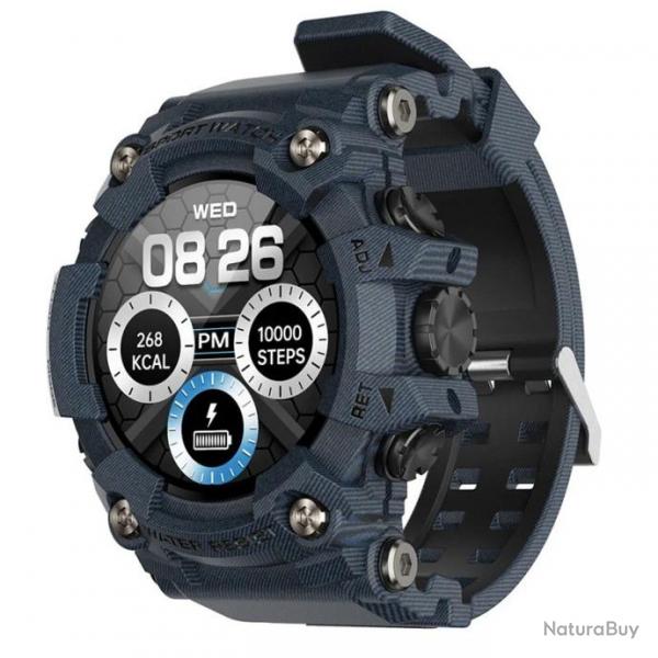 Montre Intelligente Etanche Homme Moniteur de Frquence Cardiaque Pression Artrielle Mto Bleu