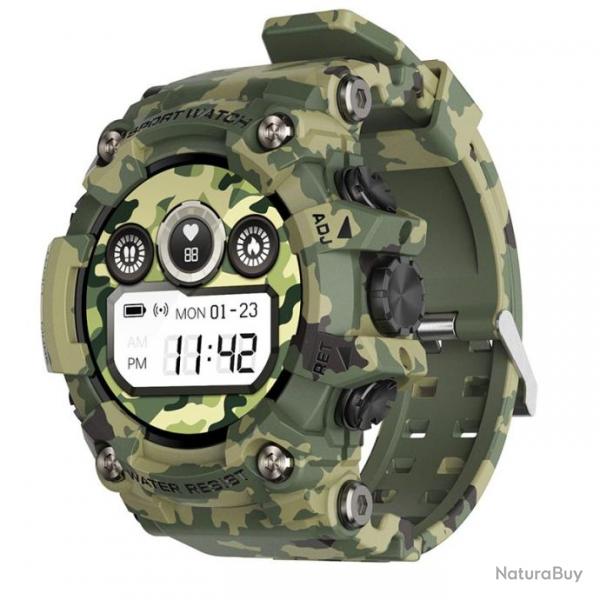 Montre Intelligente Etanche Homme Moniteur de Frquence Cardiaque Pression Artrielle Mto Camo