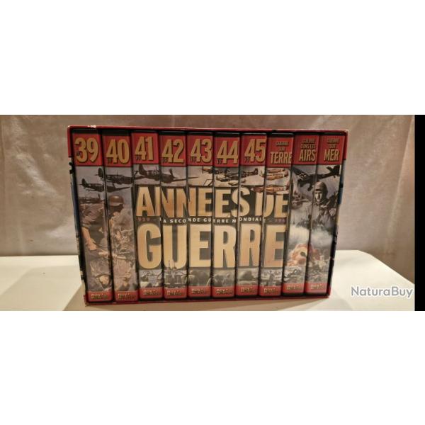 Coffret de 10 cassettes vido VHS "Annes de guerre 1939-1945"