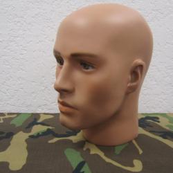 MILITARIA TÊTE MANNEQUIN HOMME CASQUE HELMET HAUTEUR 27 cm tour de tête 57 cm.