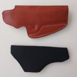 DESTOCKAGE Etui Holster pour Pistolet Cuir Véritable Marron COLT 1911 Droitier Livraison Offerte