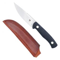 Couteau Cobratec Koonsman Black Manche Micarta Lame Acier D2 Etui CUir CBTKMNBLK