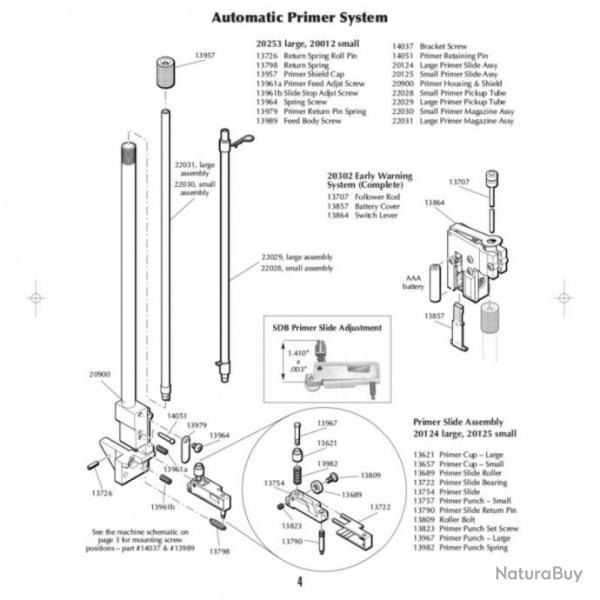 Dillon 22031 Single Primer Mag Tube - Square Deal for RL550/RL1050/RL1100