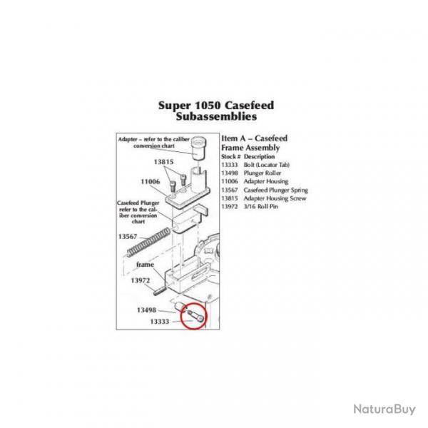 Dillon 13333 Short CF Plunger Bolt for Dillon 1050