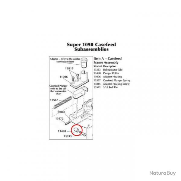 Dillon 13498 Plunger Roller for Dillon 1050