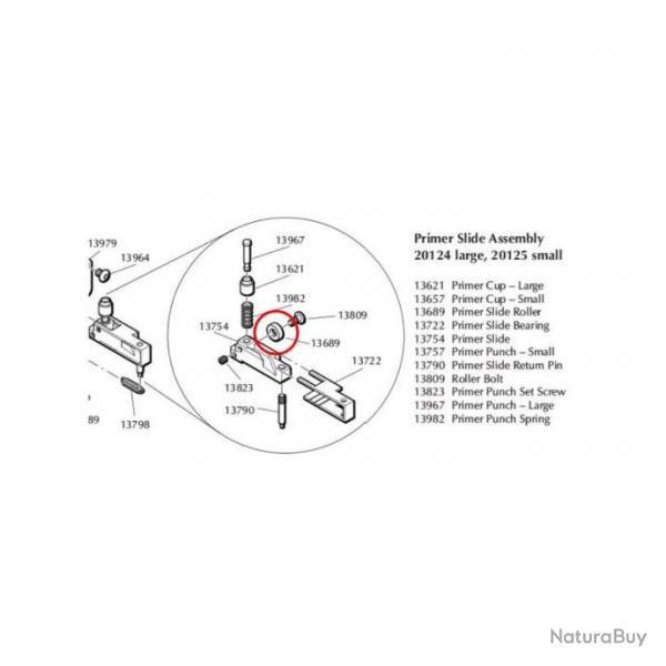 Dillon 13689 SD Primer Slide Roller for Dillon Square Deal