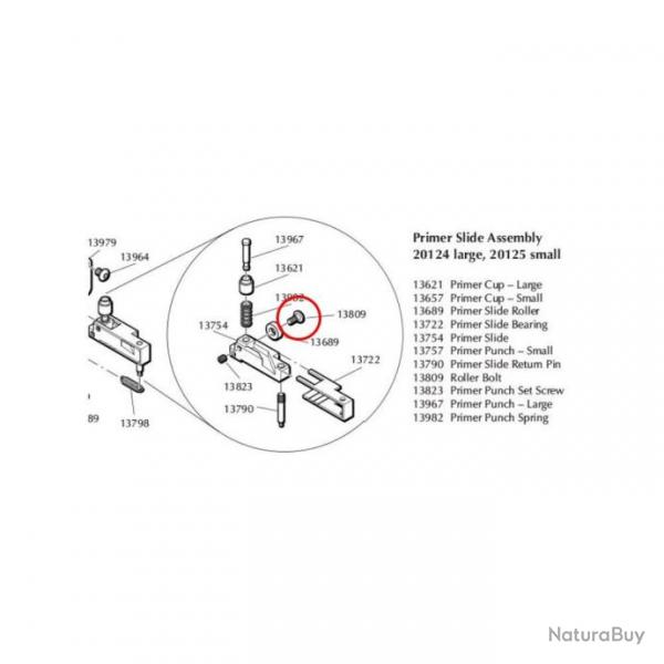 Dillon 13809 Slide Roller Bolt for Dillon Square Deal