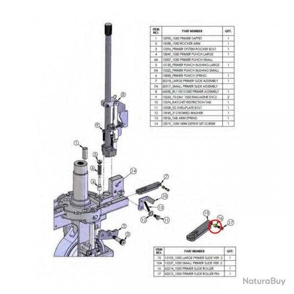 Dillon 62214 Primer Slide Roller for Dillon 1050