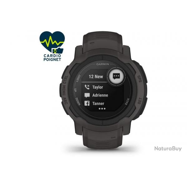 Garmin Instinct 2 noire compatible avec les centrales ALPHA