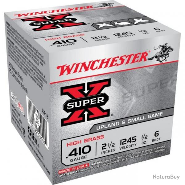 Munitions Winchester Super X High Brass Cal.410 63 14g par 25