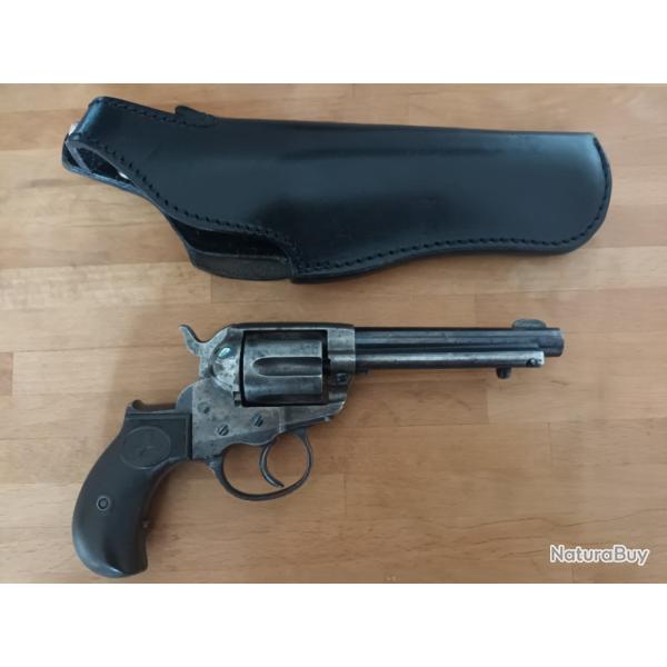 REVOLVER COLT LIGHTNIG  1877  CAL. 41  LONG COLT AVEC HOLSTER  SANS RESSORT DETENTE DU BARILLET