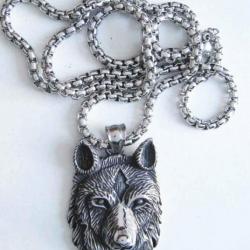 PENDENTIF INOX LOUP  VIKING  3D - Ref.103