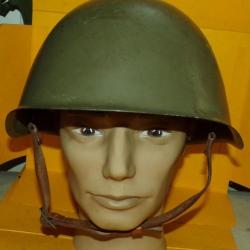 CASQUE MILITAIRE LOURD DE L'ARMEE TCHEQUE DE LA PERIODE DE 1963 AVEC TAMPON , 101 POUR UN REGIMENT