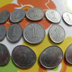 LOT 1 centime et 5 centimes INOX sans double