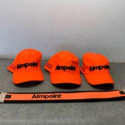 LOT DE 3 CASQUETTES ET 1 BRETELLE  AIMPOINT - 1 sans prix de réserve